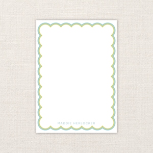 Custom Scallop Border Name Notepad | Gift | 50 100 Pages | Personalized | Great Gift Idea | Teacher Gift | Custom Stationery | Custom