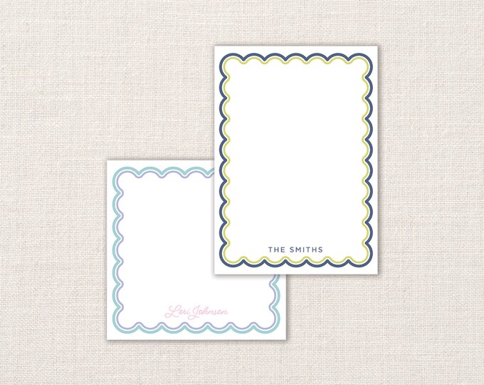 Castom Border Custom Scallop Border Name Notepad | Gift | 50 100 Pages | Personalized ...
