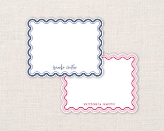 Scalloped Edge Custom Notecards with Envelopes | Double Border | Personalized Gift | Personalized Stationery | Custom Stationery
