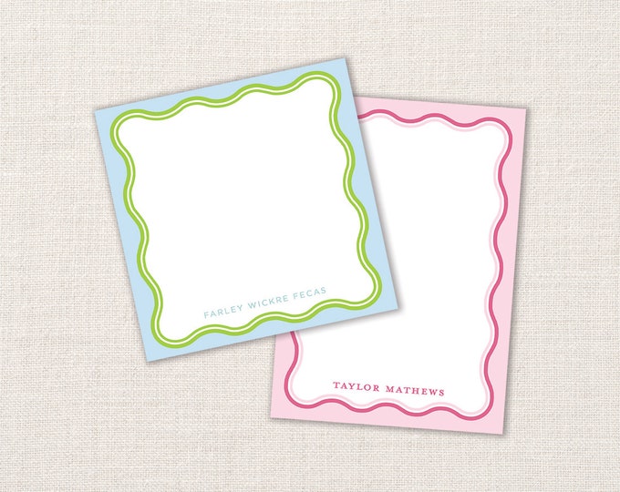 Custom Wavy Border Name Notepad | Gift | 50 100 Pages | Personalized ...