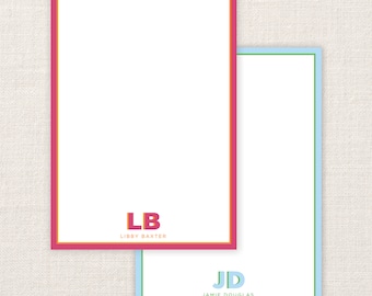 Custom Monogram and Name Notepad | Gift | 50 100 Pages | Personalized | Great Gift Idea | Teacher Gift | Custom Stationery | Custom Notepad