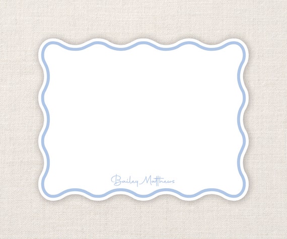 MINI NOTE CARDS - OCM - CREAM LAID WITH NAVY BLUE – Bethesda Fine