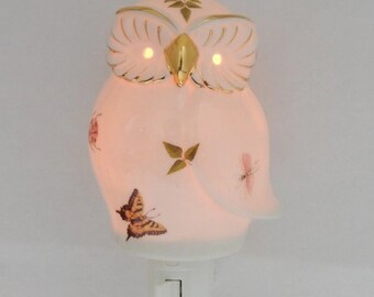 Elegant 14K Owl Night Light with Oil Burner