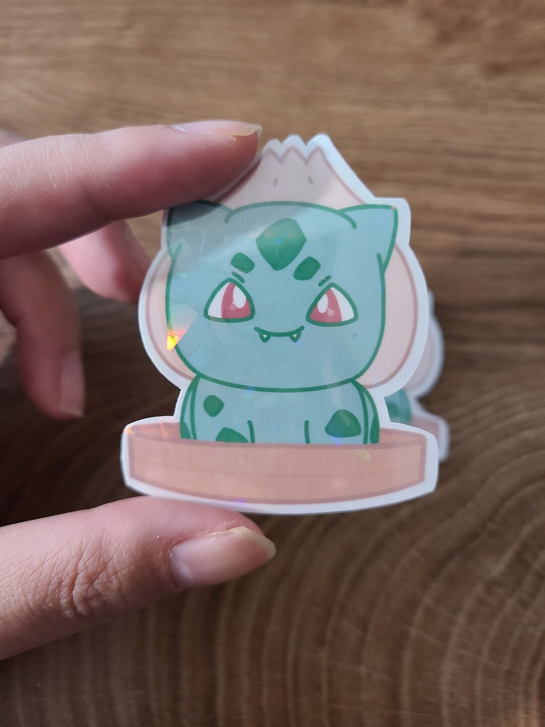 Cute Punny Baobausar Bulbasaur Kawaii Holographic Pokemon Etsy