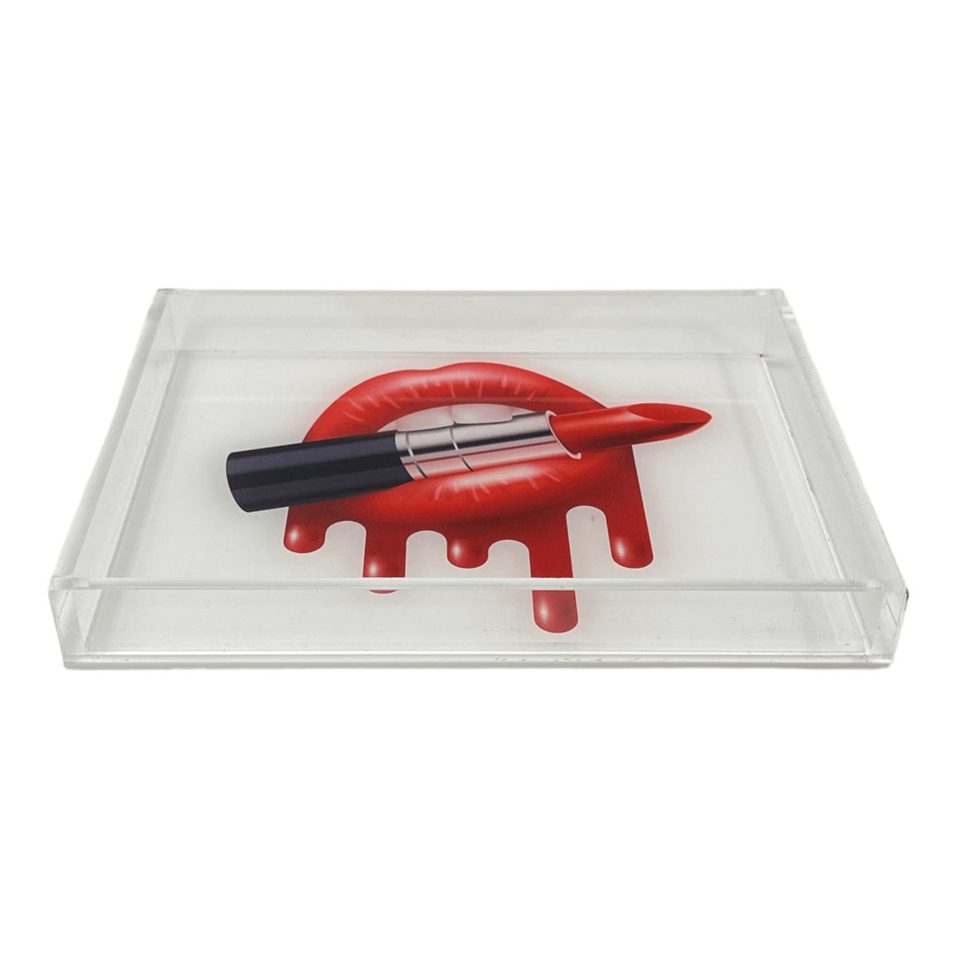 Love Me Lipstick Vanity Tray, Acrylic Tray, Acrylic Vanity Tray, Decorative Tray, Makeup Tray