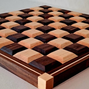 Handmade 3D Chess Board - unique chess board | tournament chess board | luxurious chess board | custom chess board | wood chess board