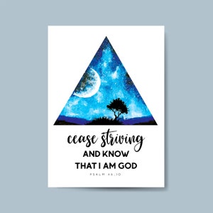 Cartolina postale | Carta cristiana | Download istantaneo | incoraggiamento | Salmo 46:10 |  | Smetti di lottare e sappi che io sono Dio | Archivio digitale