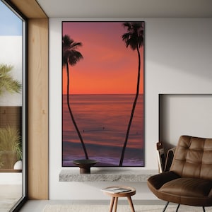 Sunset Poster | Instant Download | Strong Colors | Sea and Beach | Digital Drawing and File