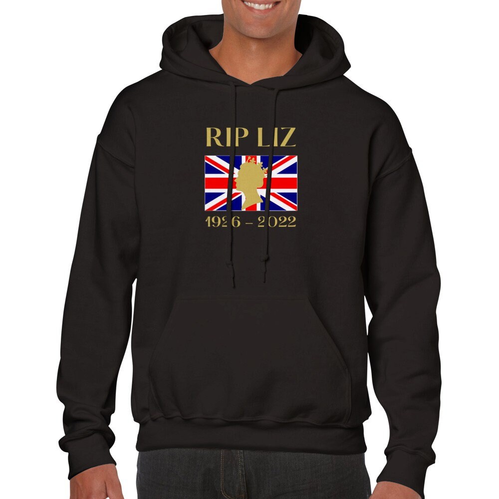 Discover RIP LIZ Union Jack (Queen Elizabeth II) Classic Unisex Pullover Hoodie