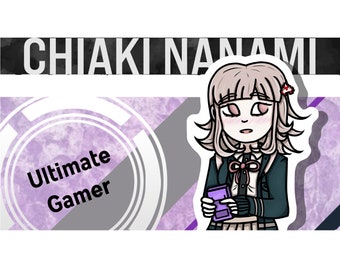 Pegatina de vinilo Chiaki Nanami Ultimate Gamer Danganronpa 2