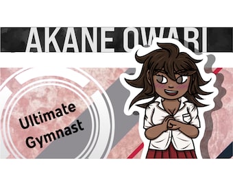Pegatina de vinilo Akane Owari Ultimate Gymnast Danganronpa 2