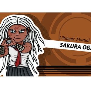 Pegatina de vinilo de Sakura Ogami Ultimate Martial Artist Danganronpa