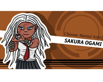 Pegatina de vinilo de Sakura Ogami Ultimate Martial Artist Danganronpa