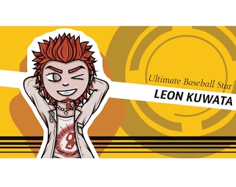 Pegatina de vinilo de Leon Kuwata Ultimate Baseball Star Danganronpa