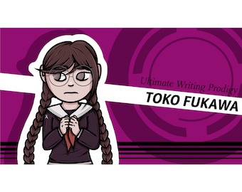 Pegatina de vinilo de Toko Fukawa Ultimate Writing Prodigy Danganronpa