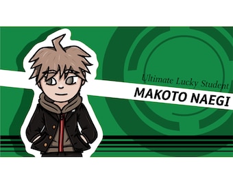 Pegatina de vinilo Makoto Naegi Ultimate Lucky Student Danganonpa