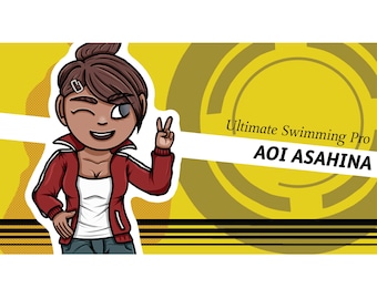 Pegatina de vinilo Aoi Asahina Ultimate Swimming Pro Danganronpa