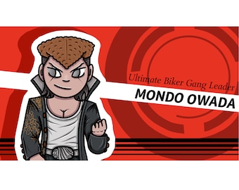 Mondo Owada Ultimate Biker Gang Leader Danganronpa vinilo pegatina