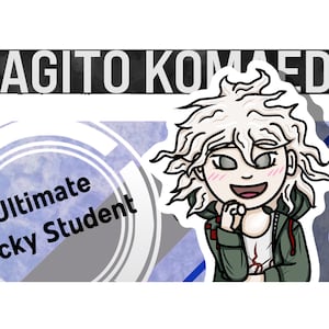 Nagito Komaeda Ultimate Lucky Student Danganronpa 2 Vinyl Sticker