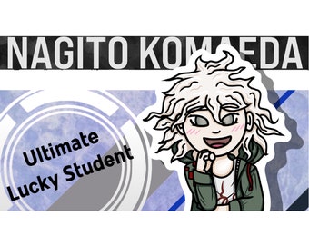 Pegatina de vinilo Nagito Komaeda Ultimate Lucky Student Danganronpa 2