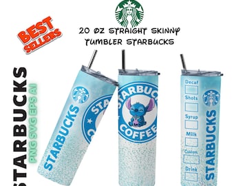 20 oz Straight Skinny Tumbler Starbucks wrap, Sublimation Design, Best, high resolution, Stitch, PNG Svg Eps Ai Formats Instant Download