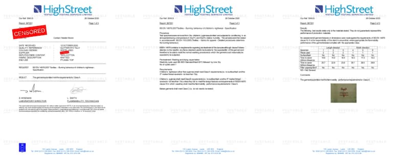 May include: Three-page document from High Street Marine Services Limited. The first page has a red "CENSORED" stamp. The second page details specifications. The third page contains a table of measurements and a small green and red logo.