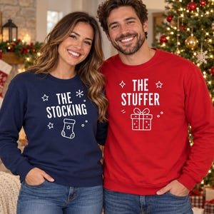 Funny Christmas Jumper for Couples, The Stocking The Stuffer Matching Xmas Sweatshirts, Cheeky Gift
