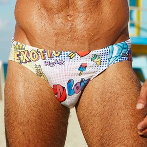 Men&#39;s Handmade Swimsuit, Swim Brief, Swimsuit for Beach and Pool,Bathing Suit for Men