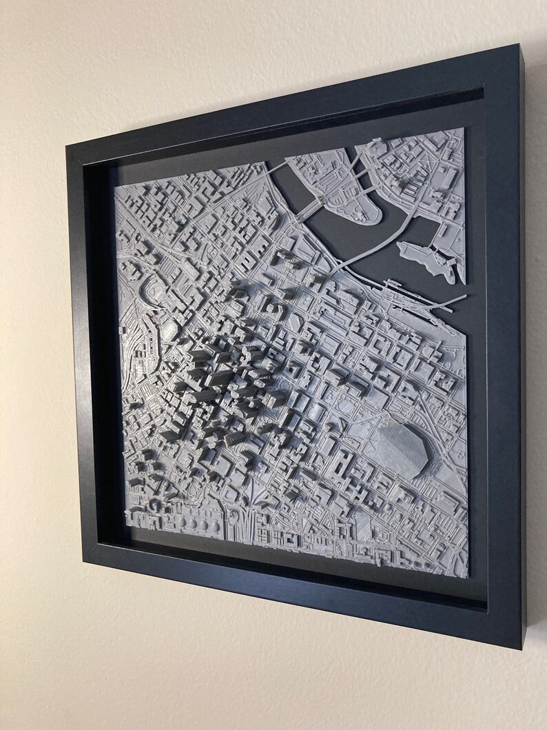 Minneapolis MN 3D City Print, 9 Shadow Box Wall Hanging Art Etsy