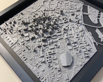 Minneapolis MN | 3D City Print, 9" | Shadow Box Wall Hanging | Art