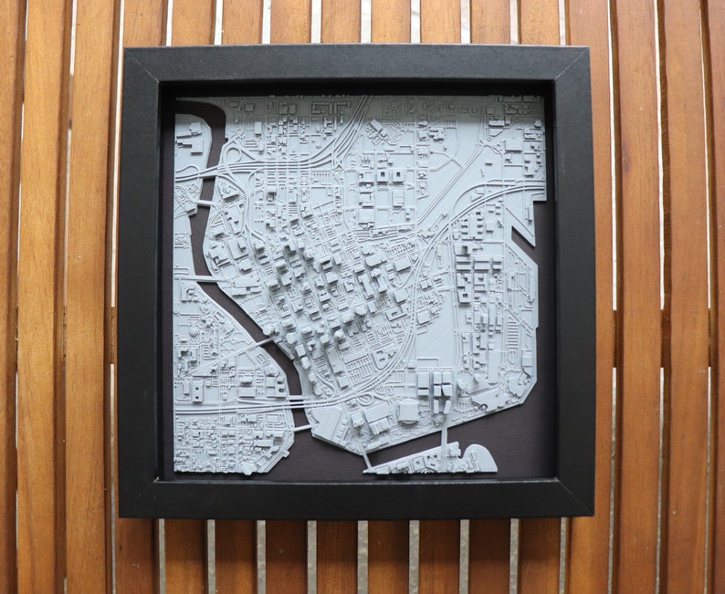 Tampa FL 3D City Print Shadow Box Wall Hanging Art Etsy