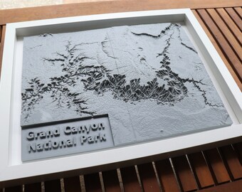 Grand Canyon National Park 3D Printed Map | Customizable | Shadow Box