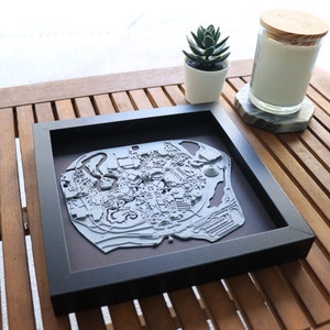 Disney Magic Kingdom 3D Print Map | 9&quot; Shadow Box Wall Hanging | Art