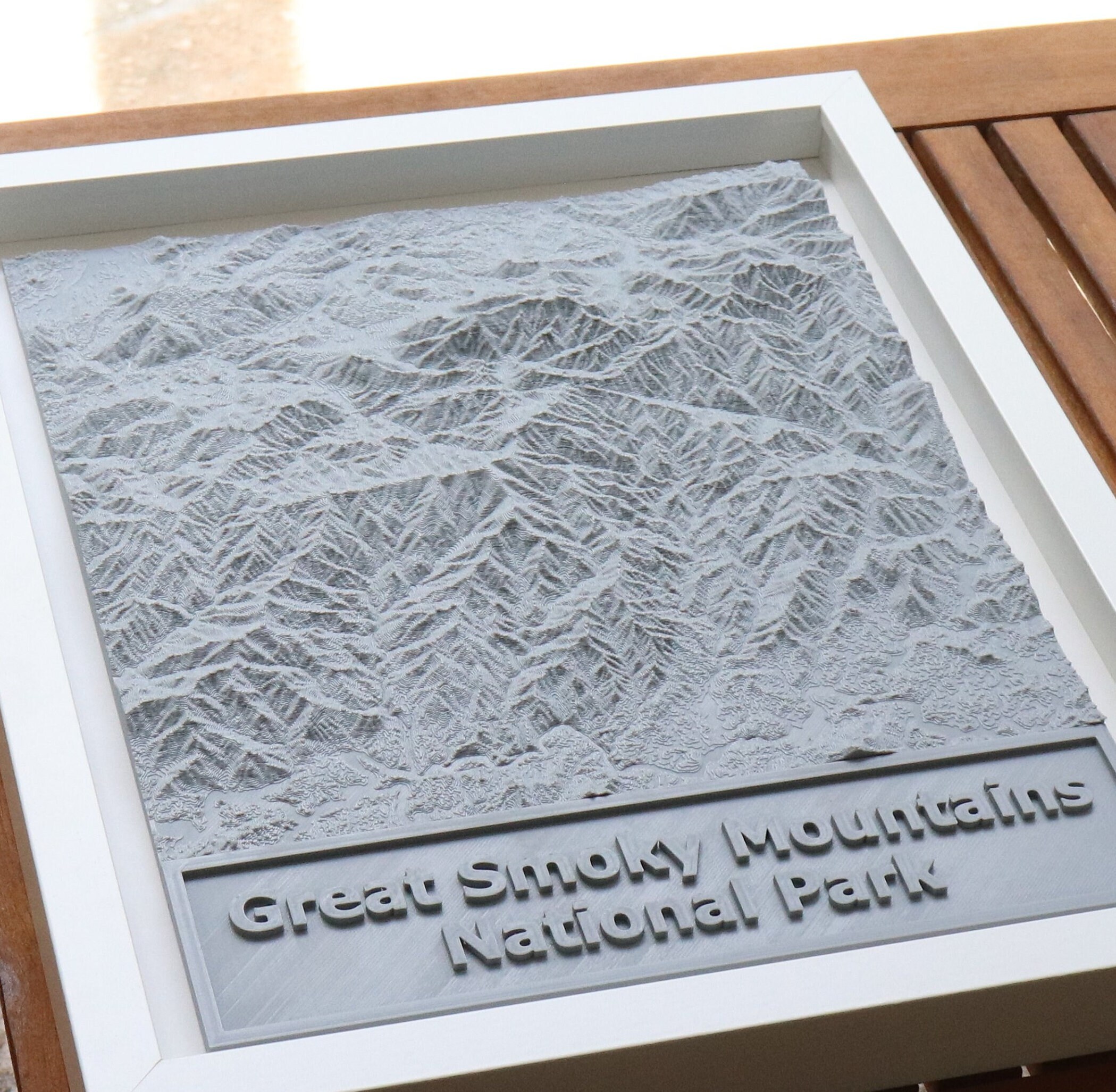 Great Smoky Mountains National Park 3D Printed Map | Customizable | Shadow Box