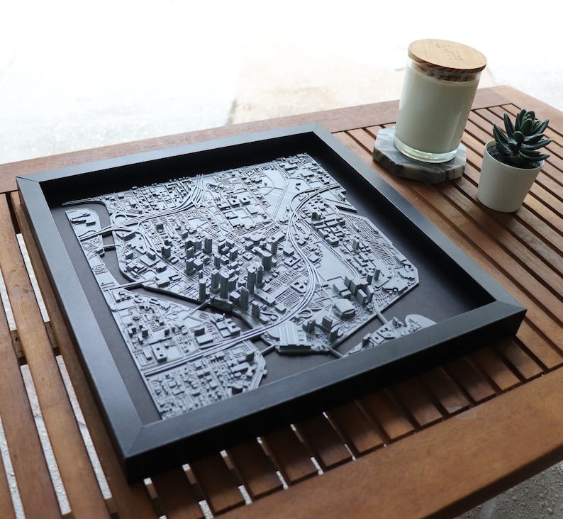 Tampa FL 3D City Print Shadow Box Wall Hanging Art Etsy