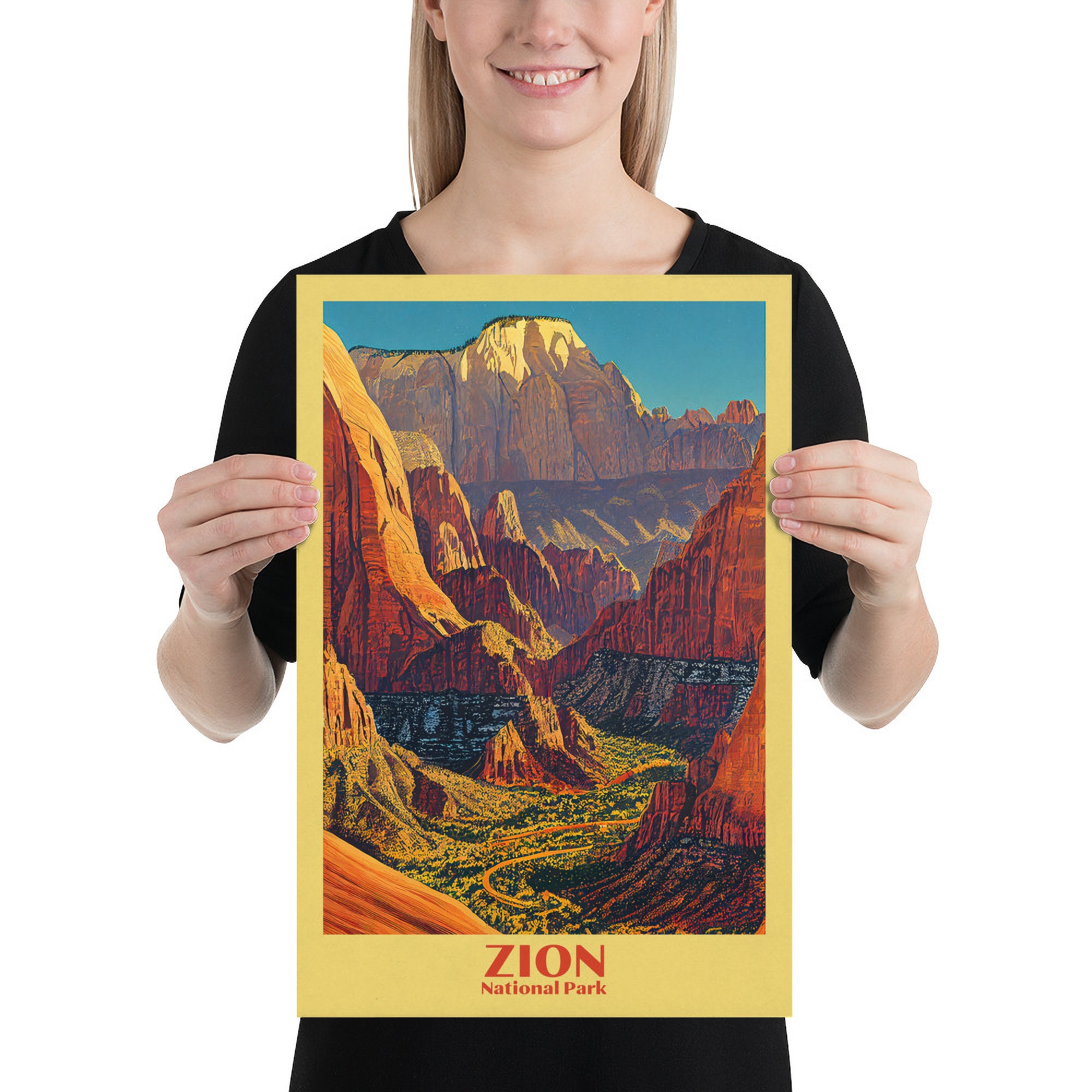 Discover Retro Zion National Park Posters