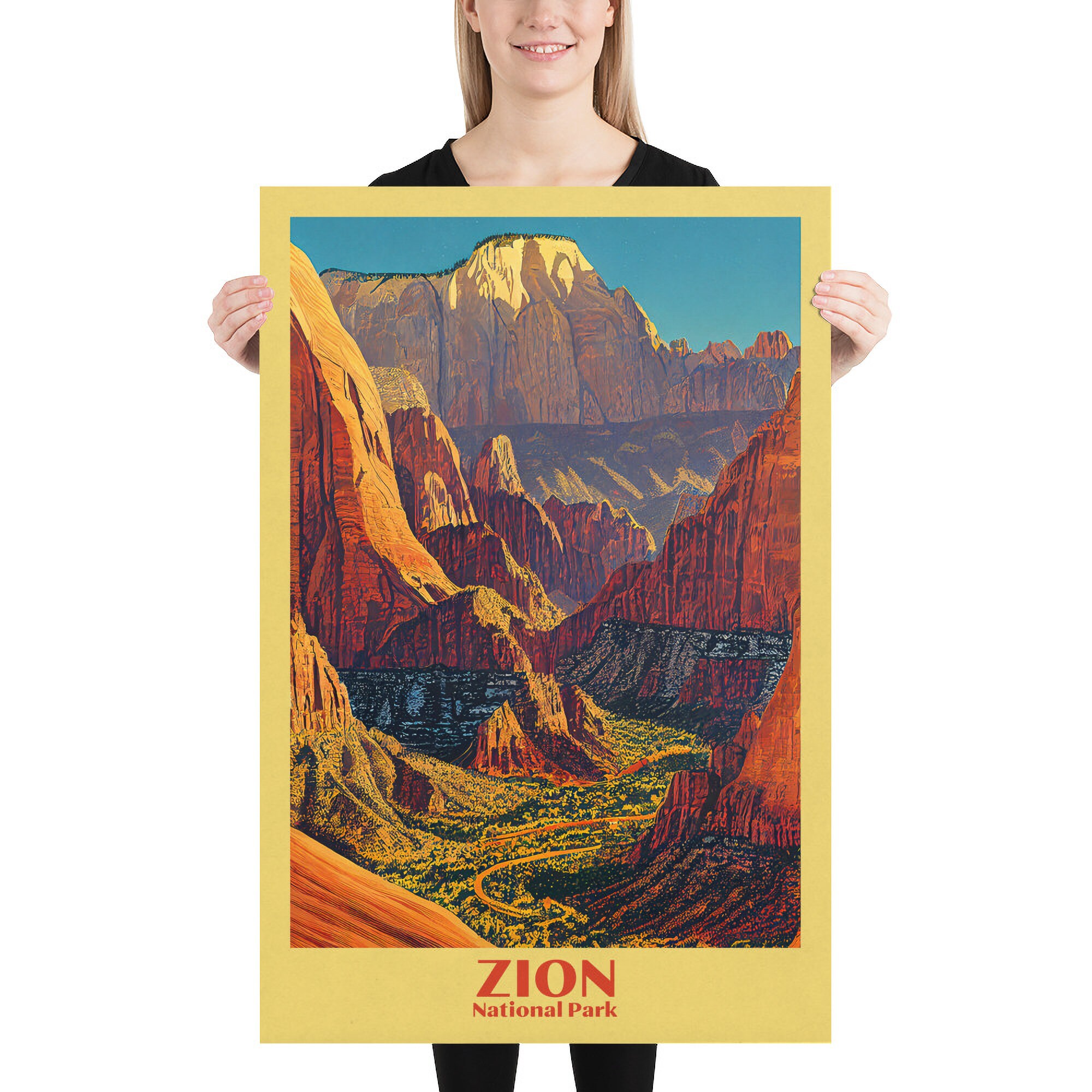 Discover Retro Zion National Park Posters