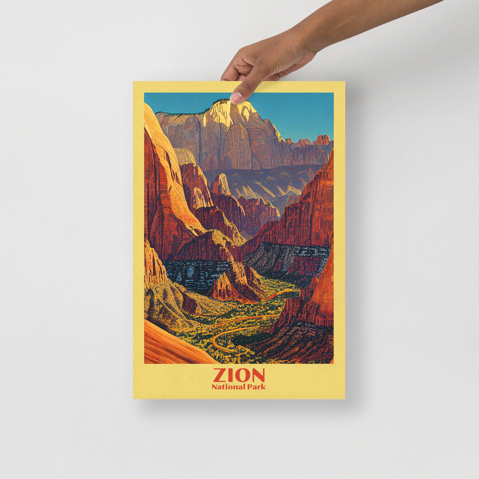 Discover Retro Zion National Park Posters