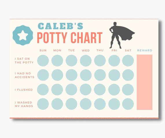 Super Hero Potty Chart Toddler Reward Chart Sticker Chart - Etsy