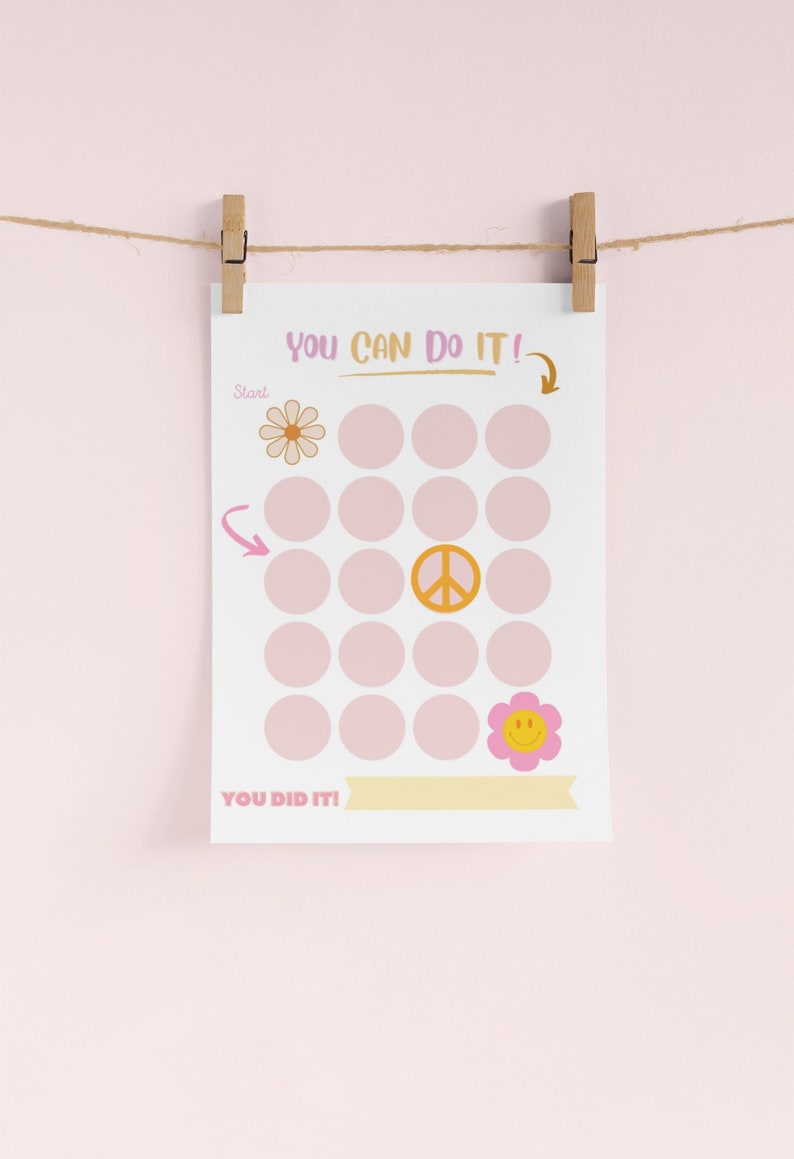 Printable Groovy Reward Chart Girl's Sticker Chart - Etsy