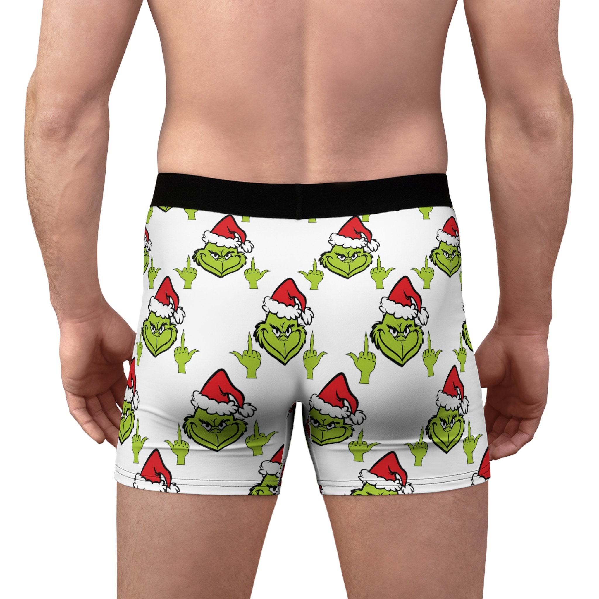 Grinch Middle Finger Men's Boxer Briefs Etsy