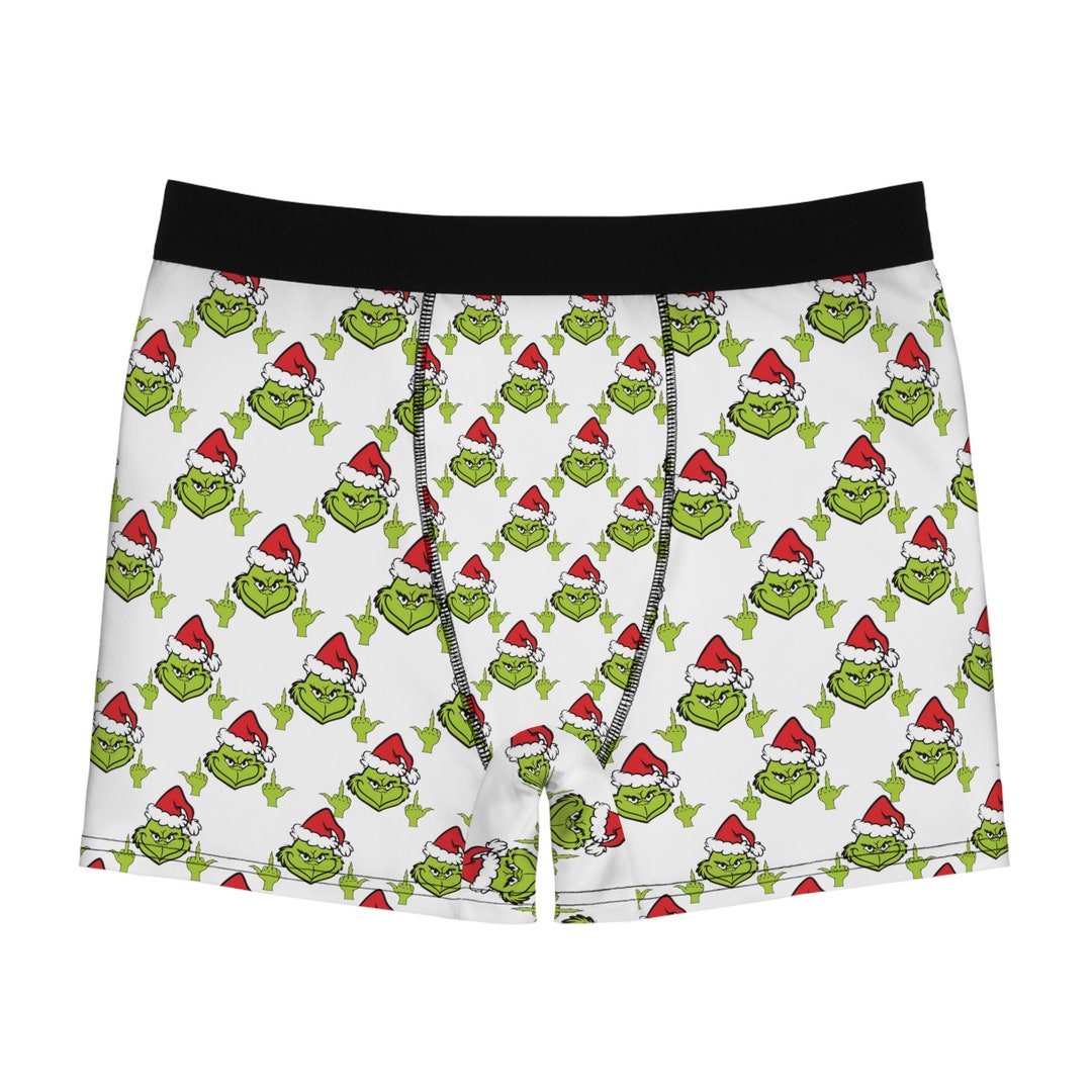 Grinch Middle Finger Men's Boxer Briefs Etsy