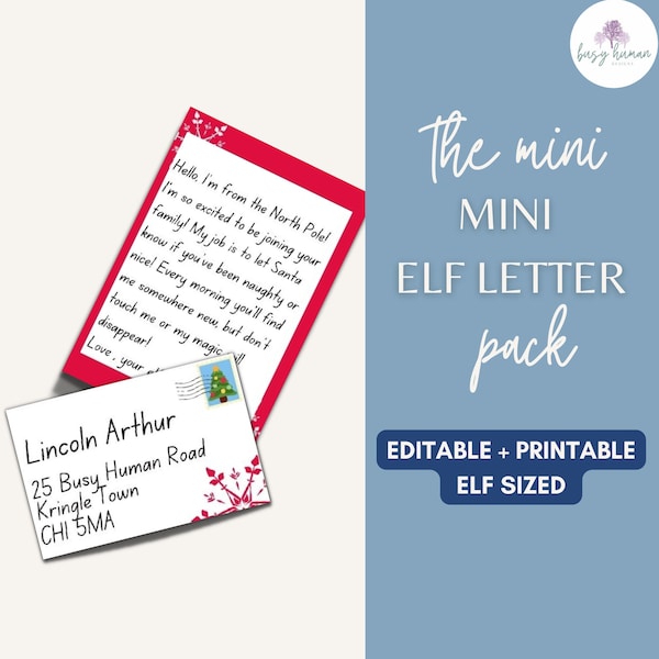 Editable + Printable Elf Letter and Envelope Template | Editable Elf Games | Childrens Christmas| Instant Download