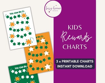Printable Kids Reward Chart Potty Training Behaviour Chart Star Themed ...