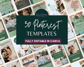 30 Pinterest Vorlagen | Canva Bearbeitbare Pin Designs | Marketing Vorlagen | Coaches, Kreative & kleine Unternehmen