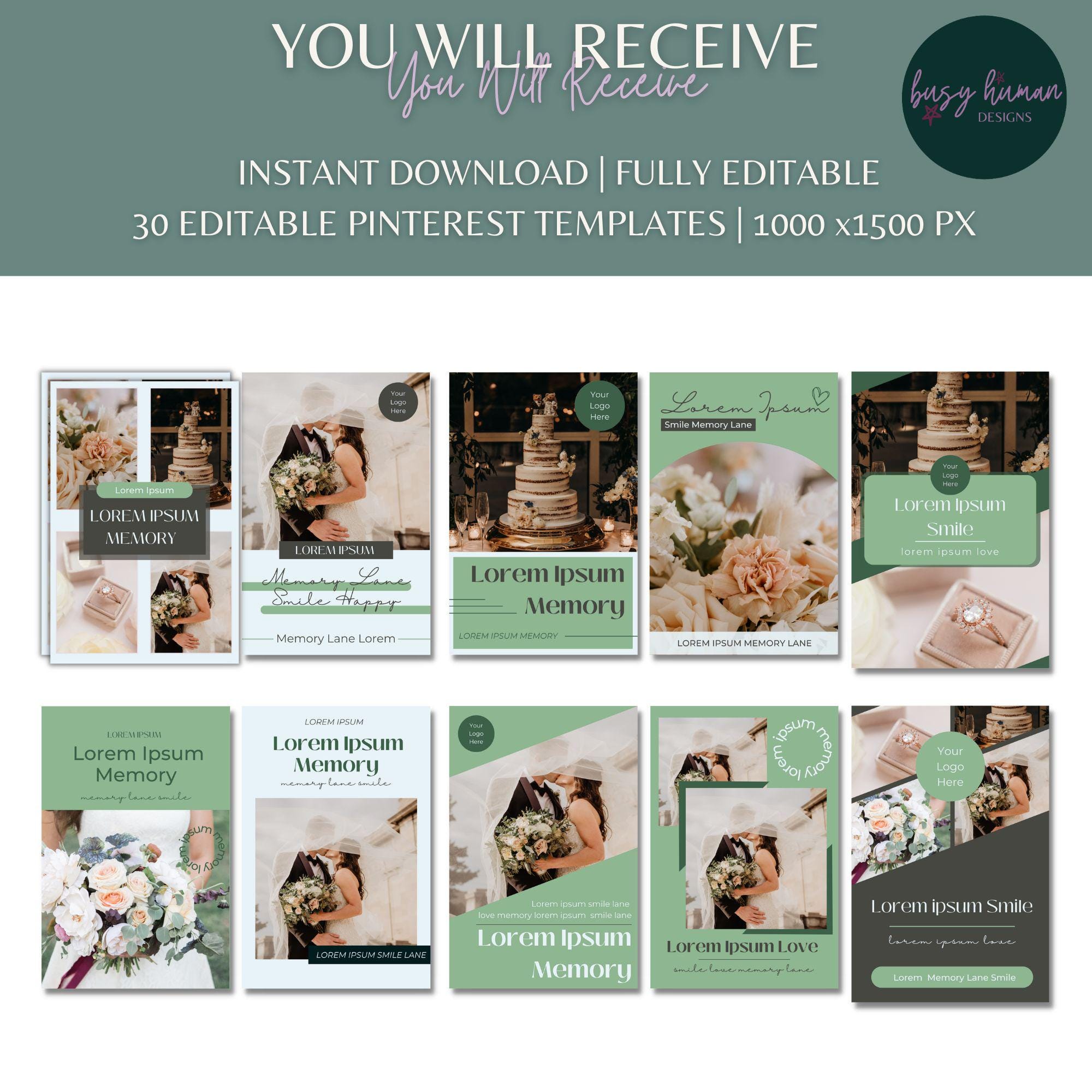 Pinterest Forme 30 Pinterest Templates | Canva Editable Pin Designs | Marketing ...