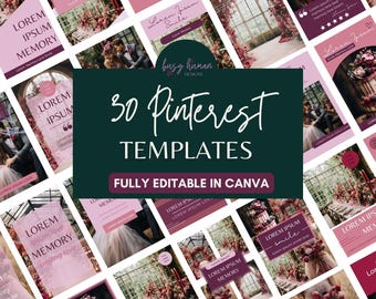 30 beere pink Pinterest Vorlagen | Canva Bearbeitbare Pin Designs | Marketing Vorlagen | Coaches, Kreative & kleine Unternehmen