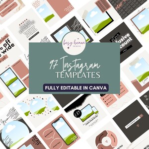 97 bearbeitbare Social Media Instagram Posts Template Bundle |Business Social | Neutrales minimalistisches| Canva Vorlage | Sofort Download