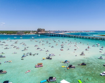Impression sur toile Crab Island : photographie de plage de Destin en Floride, art du lever du soleil