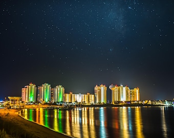 Navarre Beach Nighttime Canvas Gallery Wrap: Emerald Coast Florida
